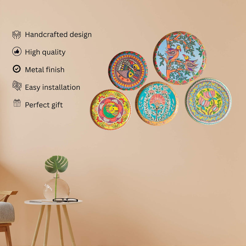 Madhubani Wall Plates- Set of 5