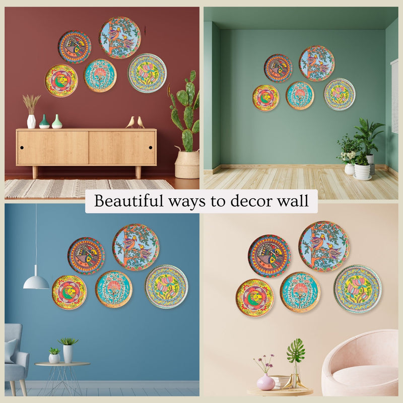 Madhubani Wall Plates- Set of 5