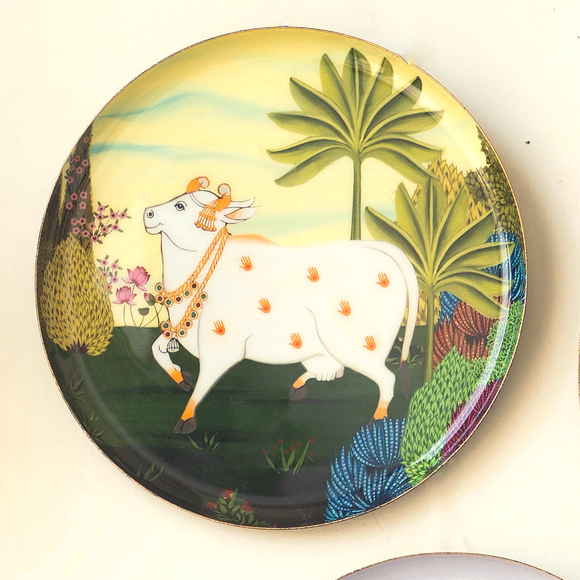 Dwarka Pichwai Wall Plates- Set of 5