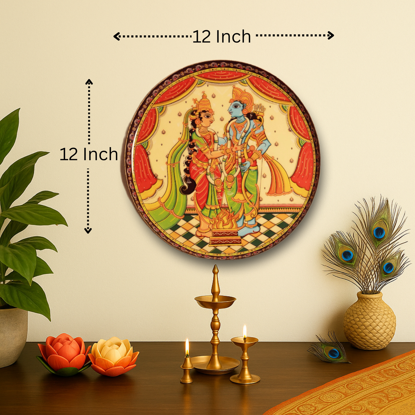 Ramayan Pattachitra Wall Plates -Set of 9
