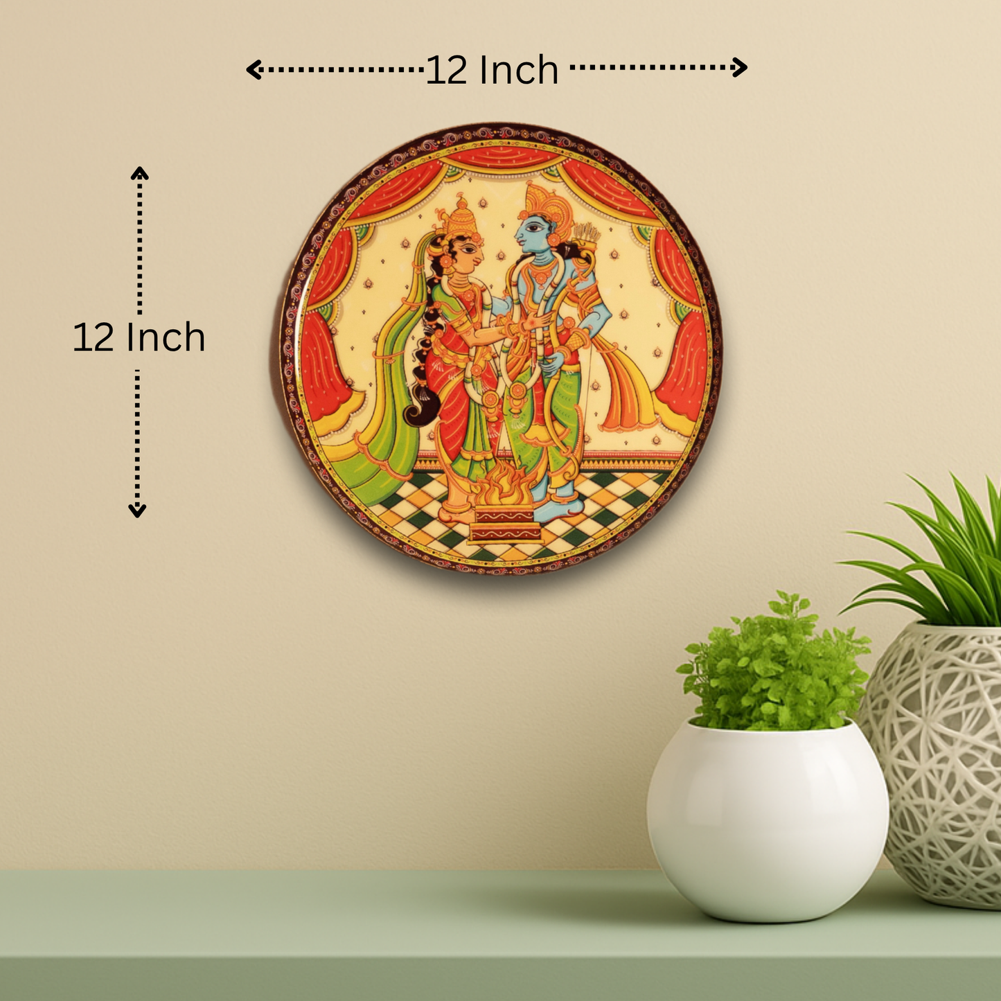 Ramayan Pattachitra Wall Plates -Set of 9