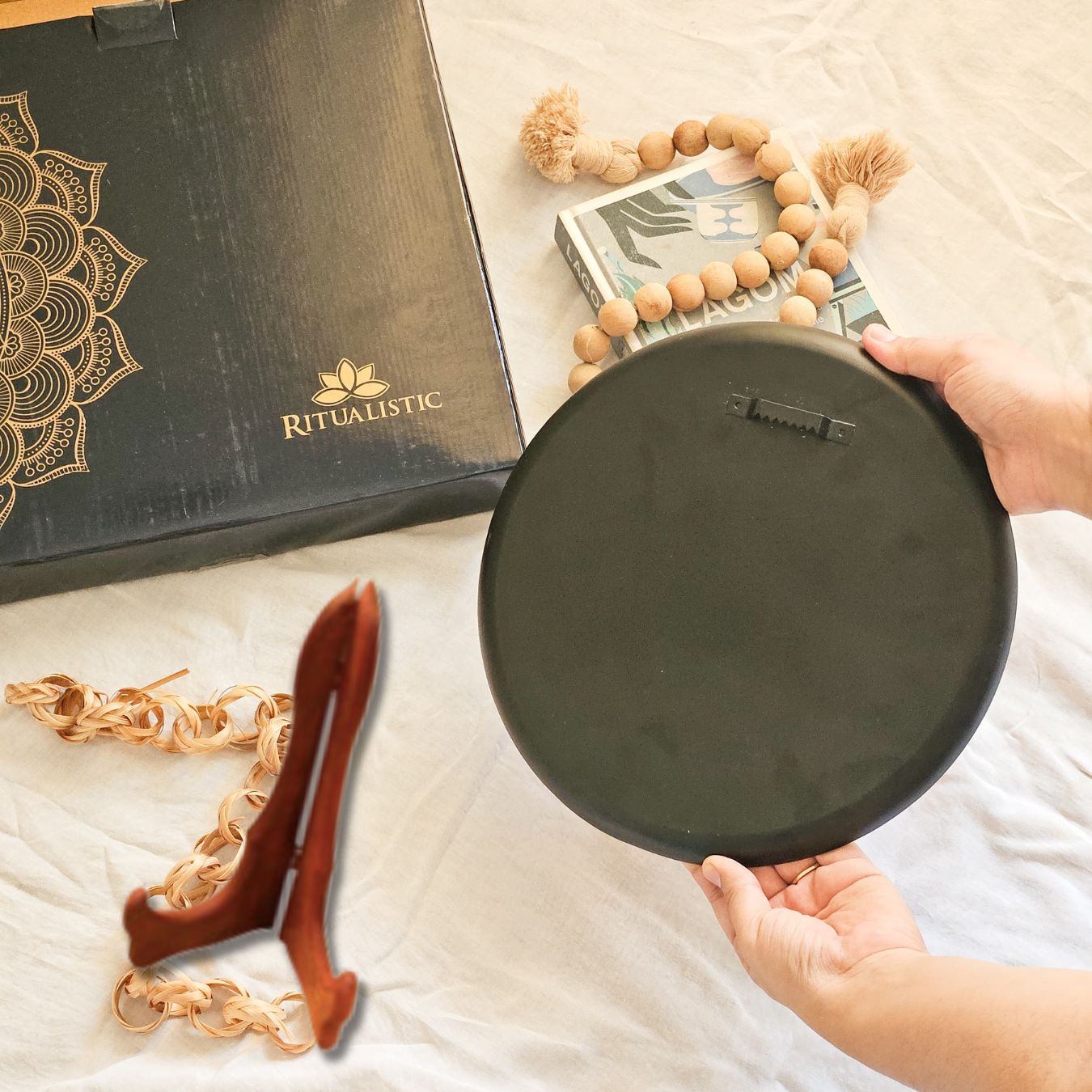 Pichwai Single Wall Plate with wooden Stand