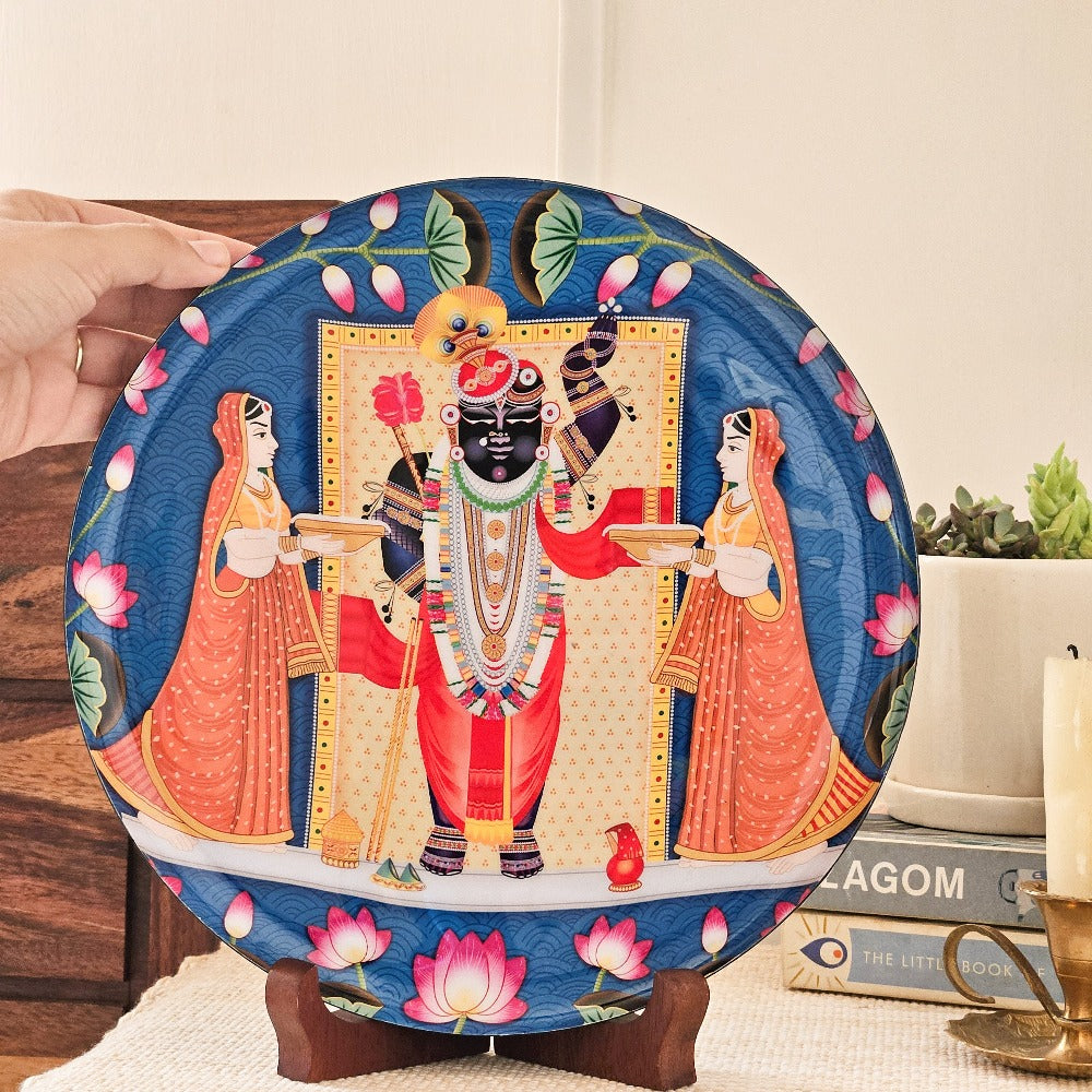 Srinathji Single Wall Plate with wooden stand