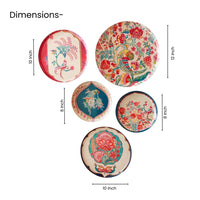 Birds of Paradise Wall Plates- Set of 5
