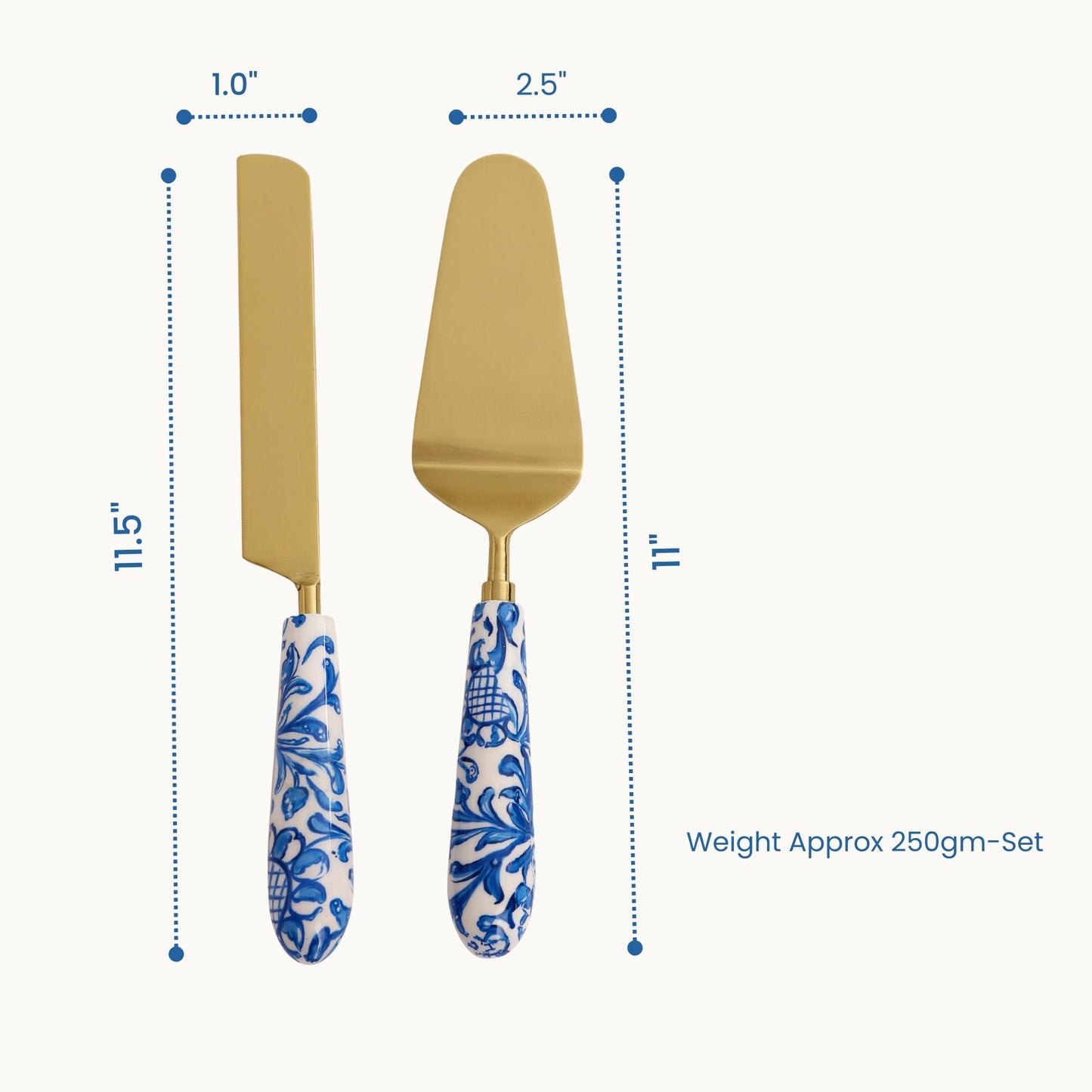 Magnolias Cake Knife and Server -Set of 2