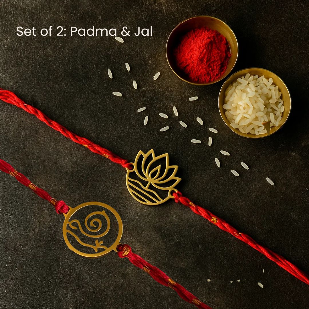 Brass Rakhi Collection Nature Inspired-Rooted in Love – Set of 2