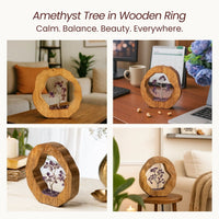 Amethyst Crystal Tree in wooden ring