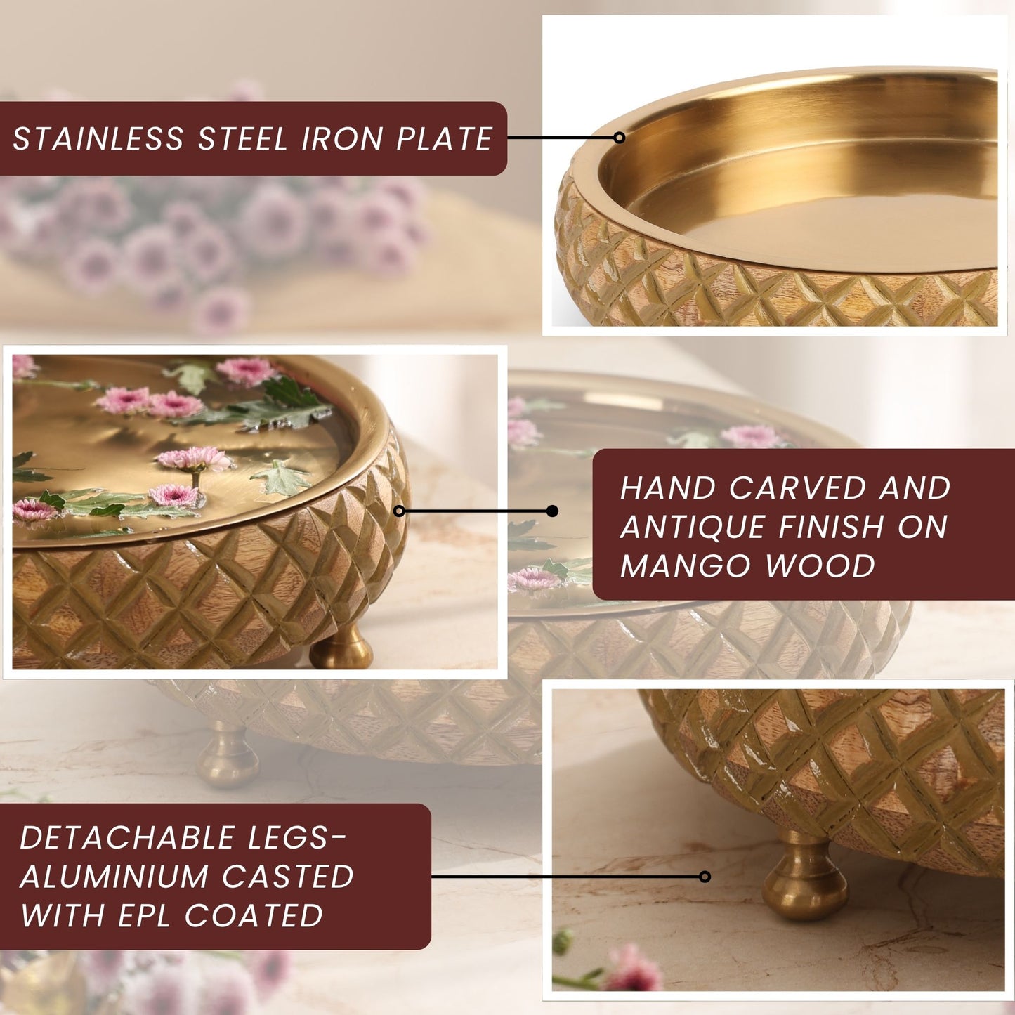 Chitra-Handcarved Wooden Urli