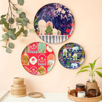 Vintage India Wall Plates - Set of 3
