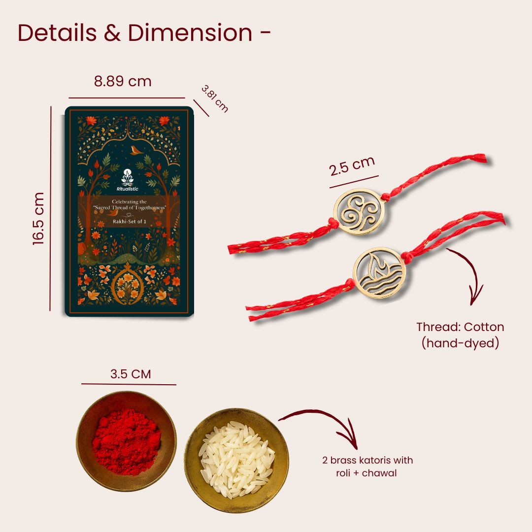 Brass Rakhi Collection Nature Inspired-Rooted in Love – Set of 2