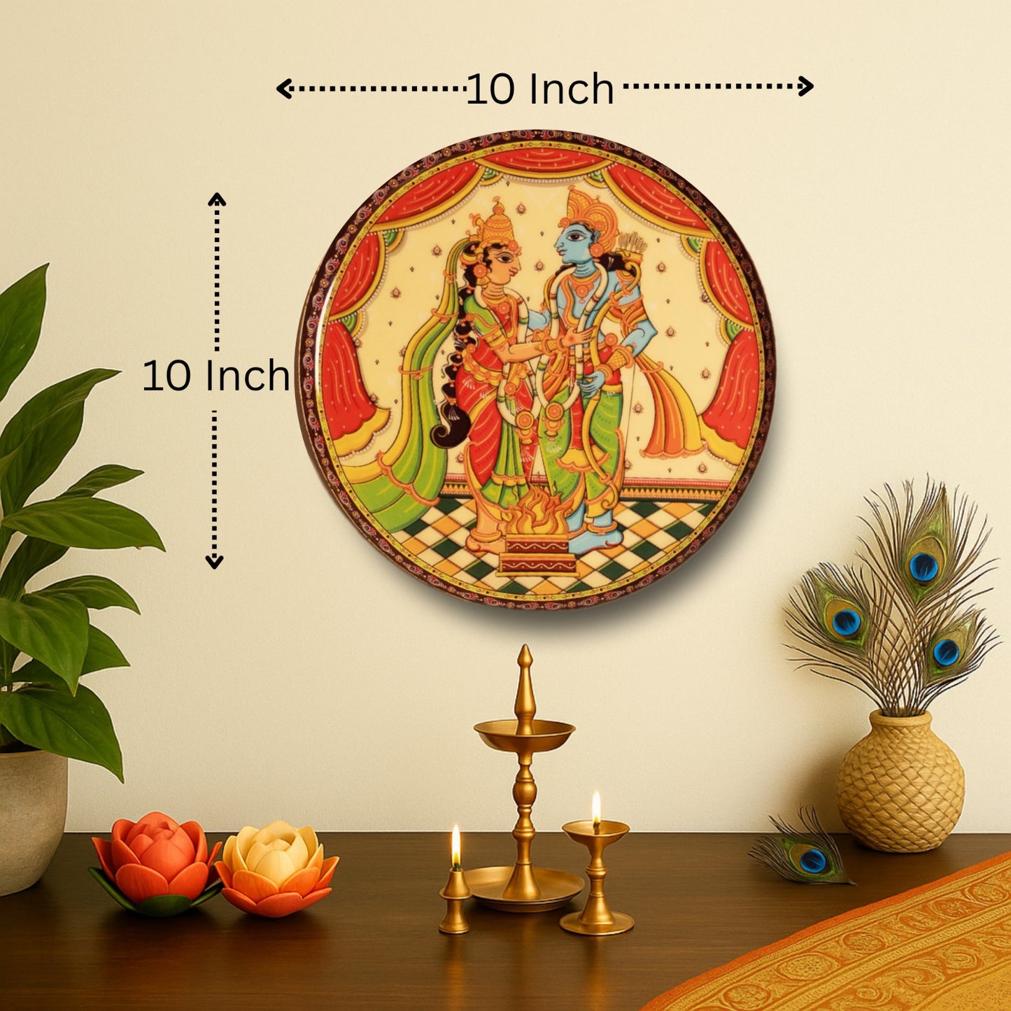 Ramayan Bengal Pattachitra Wall Plates -Set of 9