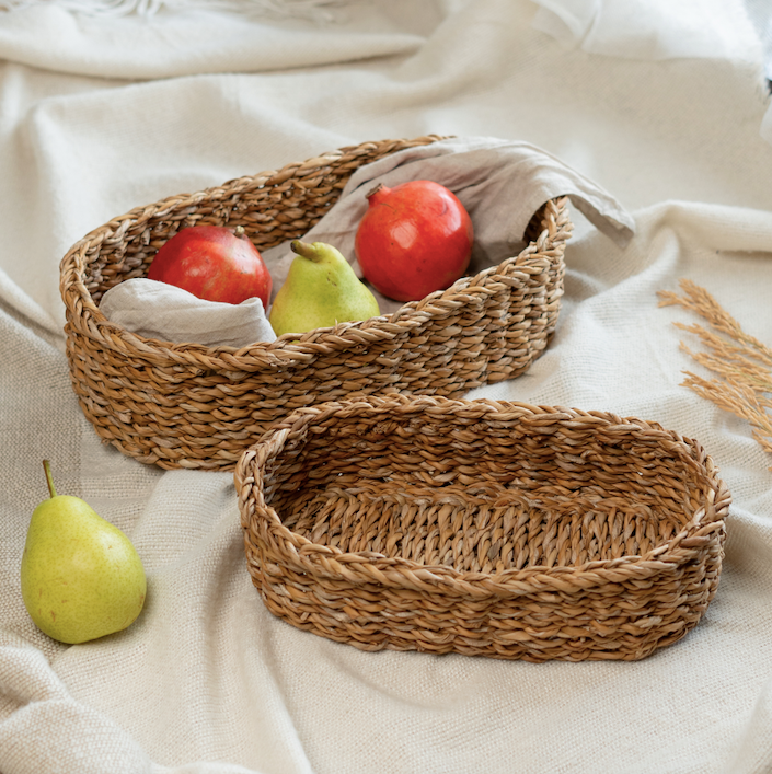 Seagrass Oval Basket- Set of 2