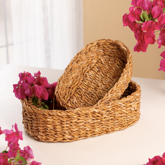 Seagrass Oval Basket- Set of 2