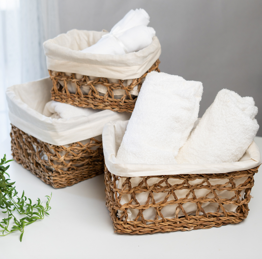 Seagrass Rectangle Basket - Set of 3