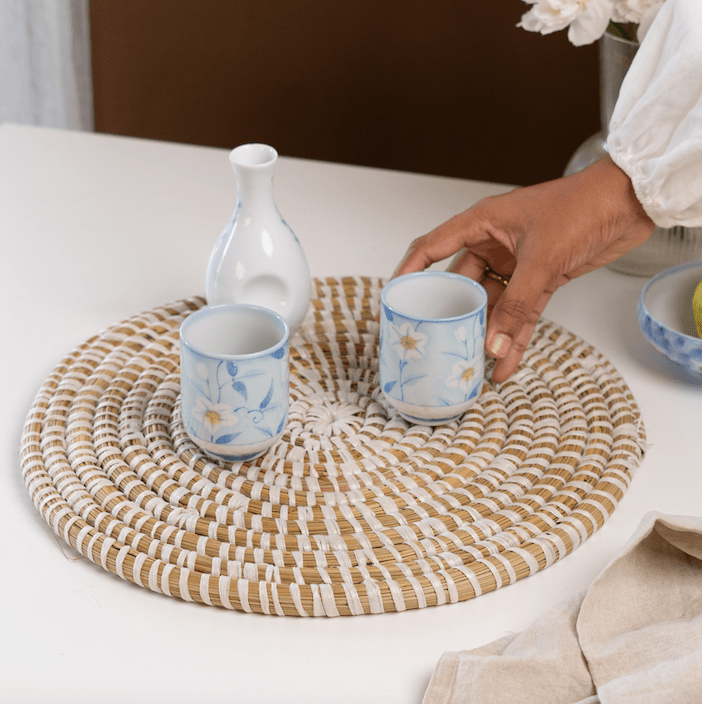 River Grass Round Table Mat - Set of 6