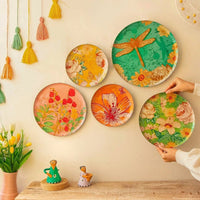Pastel Blooms Wall Plates-Set of 5
