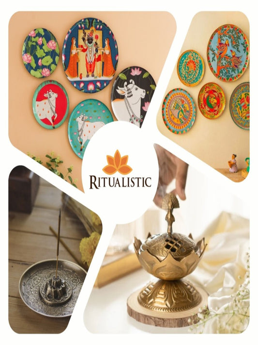 Elevate Your Home Decor with Ritualistic's Exquisite Collection of Loban, Incense Holders, Brass Pooja Items, and Metal Wall Plates