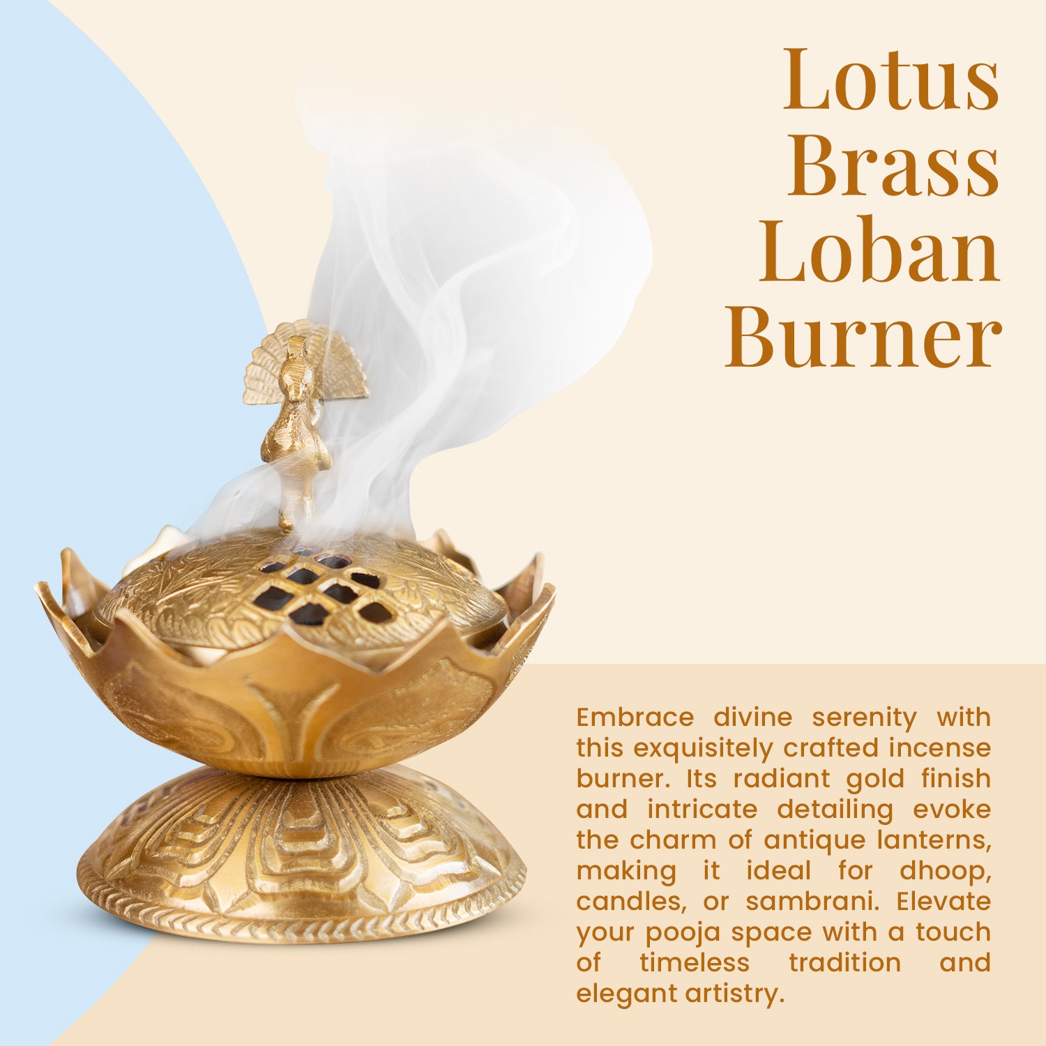 Lotus Brass Loban Lamp I Dhoop Dani | Dhuni