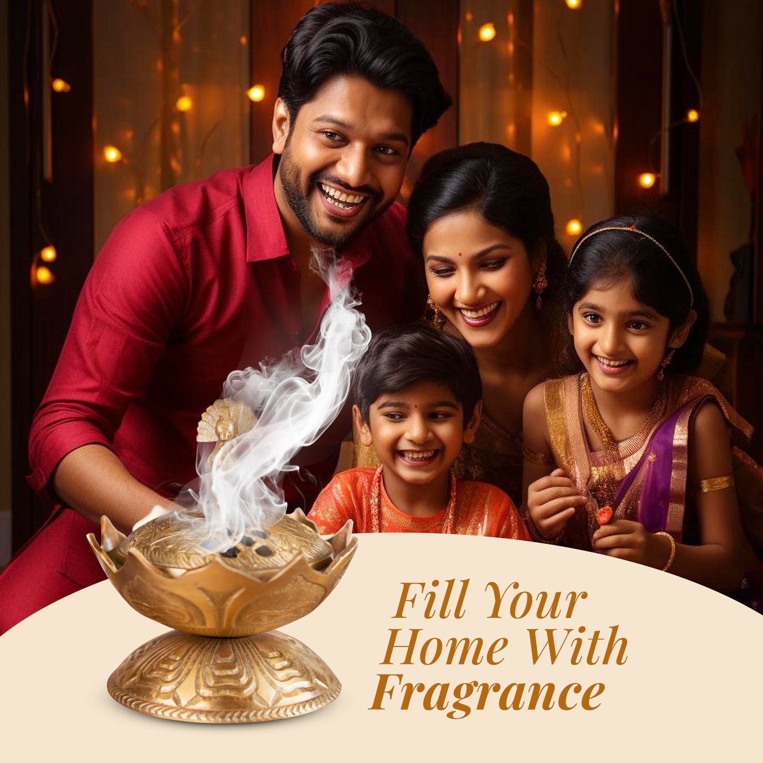 Lotus Brass Loban Lamp I Dhoop Dani | Dhuni