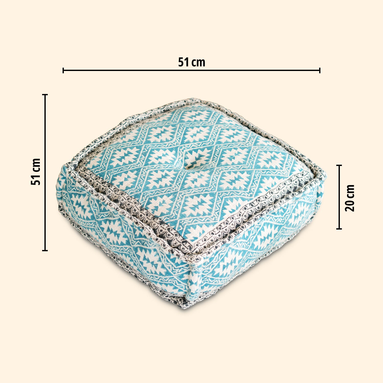 Hand Block Print Square Floor Cushions