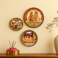 Ramayan Bengal Pattachitra Wall Plates -Set of 3