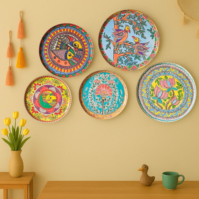 Madhubani Wall Plates- Set of 5
