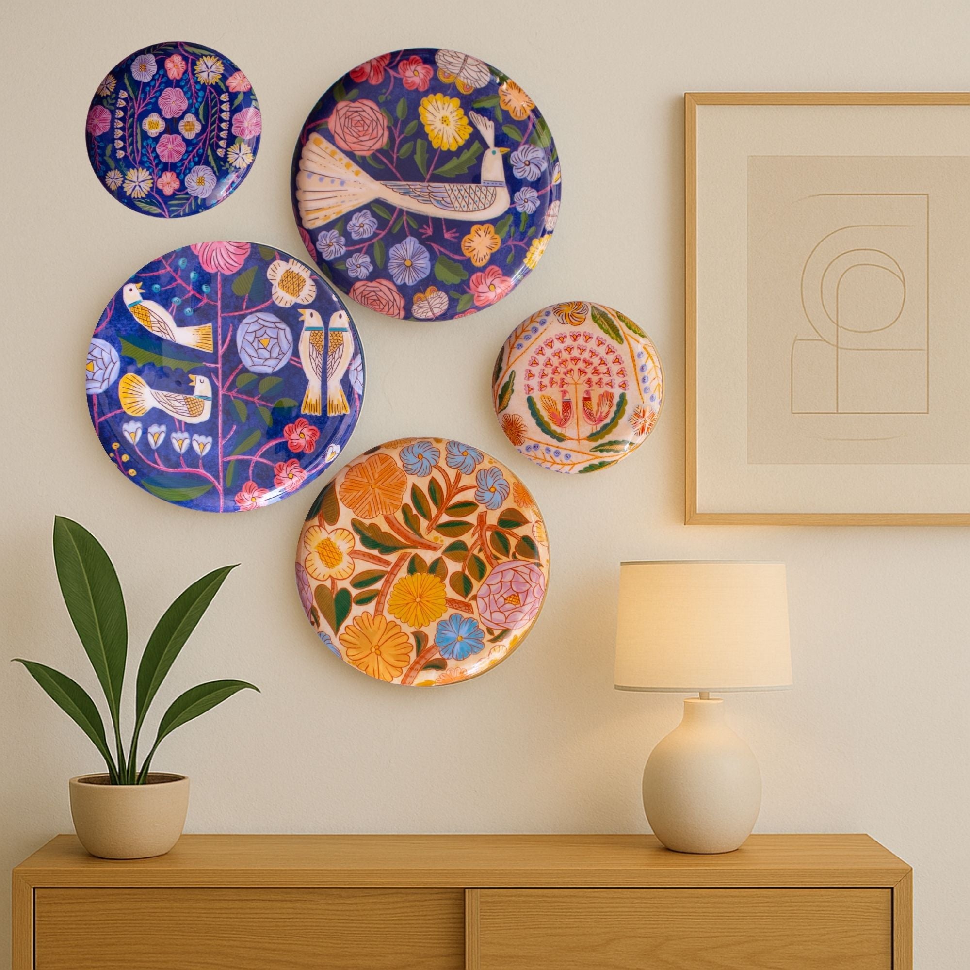 Kashmiri Wall Plates- Set of 5