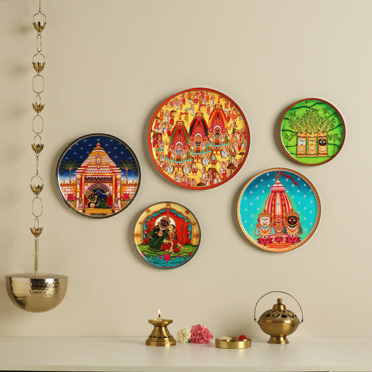 Lord Jagannath Rath Yatra Wall Plates-Set of 5