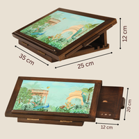 Premium Wooden Laptop Stand with Mobile Phone Tray