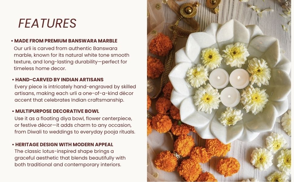 Festive Home Decor - Lotus Marble Urli Gift Box | Create Elegance ...