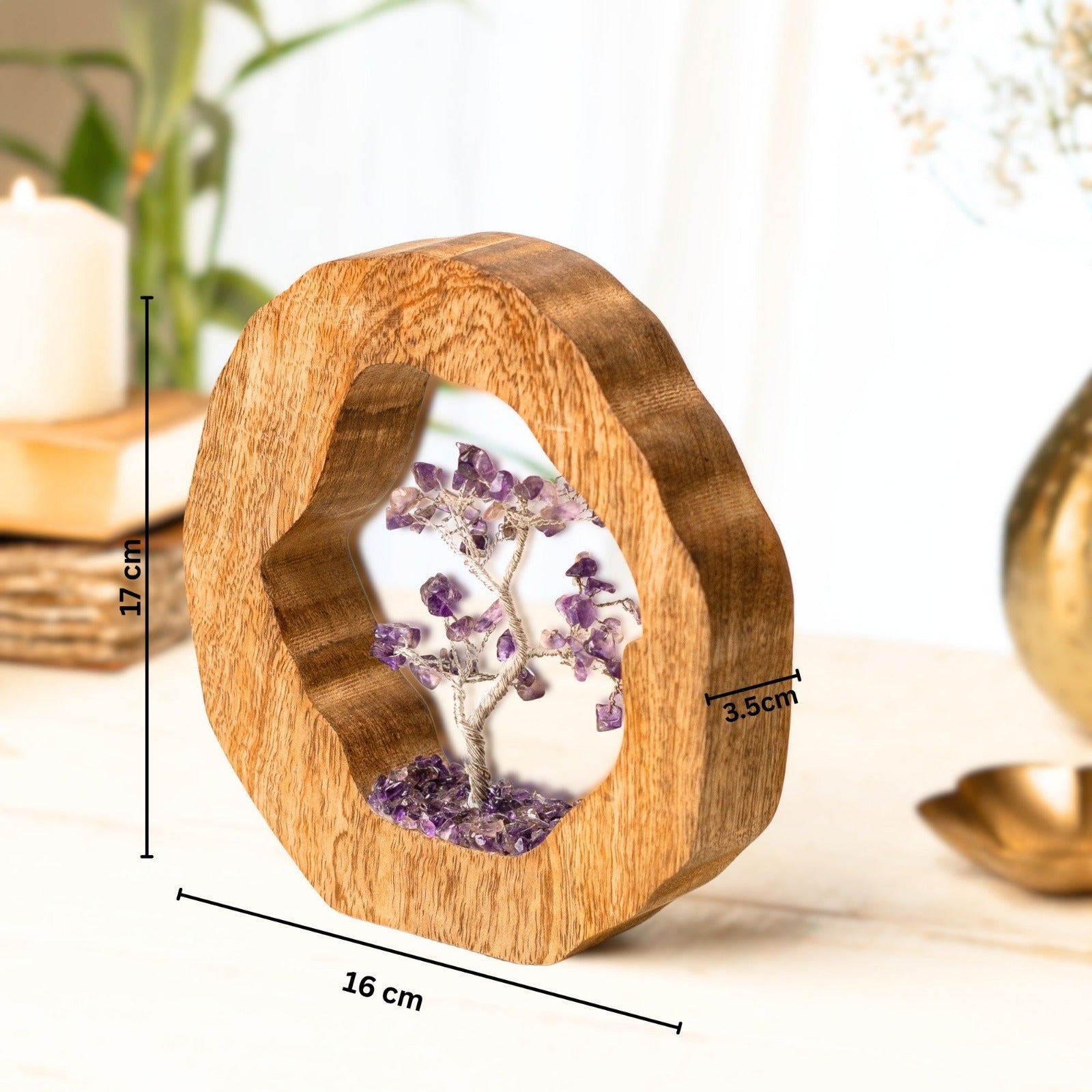 Amethyst Crystal Tree with Reindeer