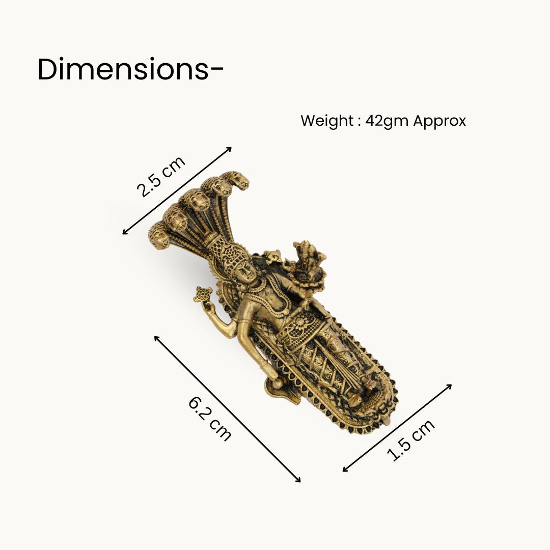 Lord Vishnu Yog Nidra Brass Idol / Car Dashboard