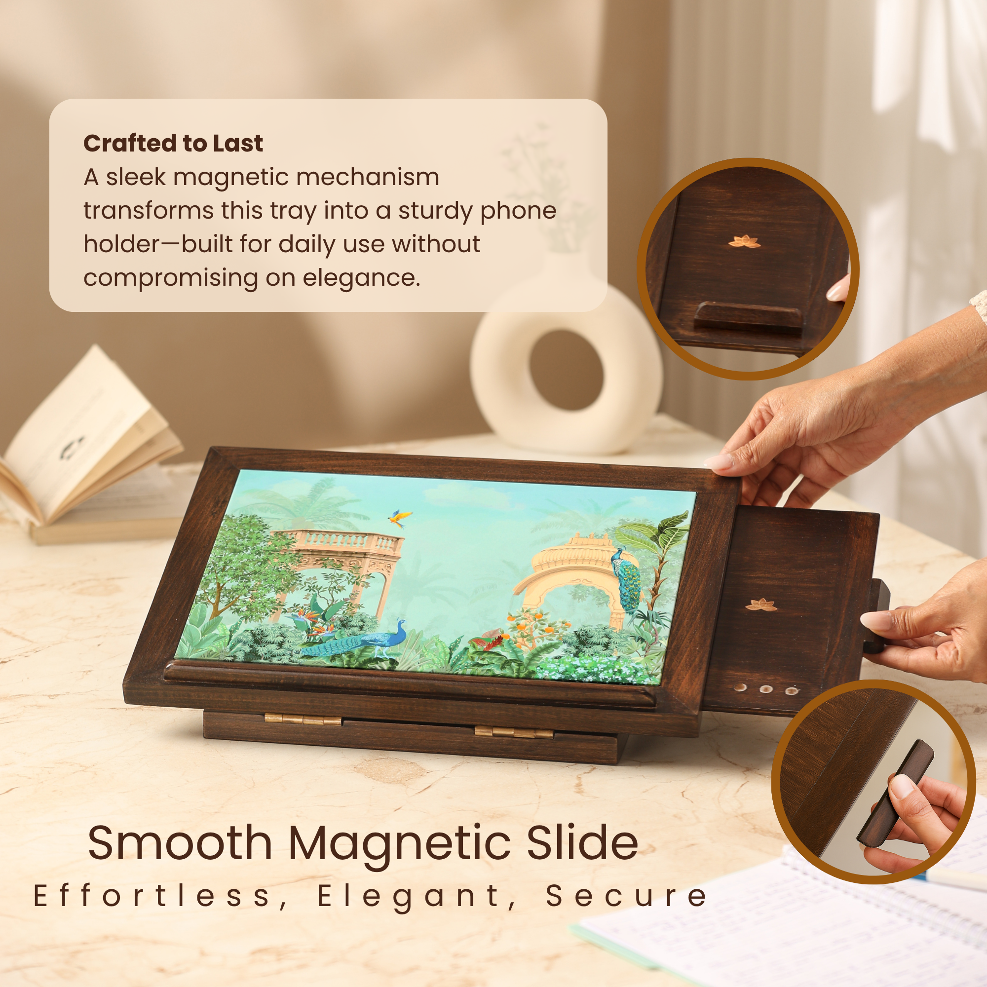 Royal Palace Wooden Laptop Stand with Mobile Tray