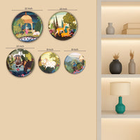 Dwarka Pichwai Wall Plates- Set of 5