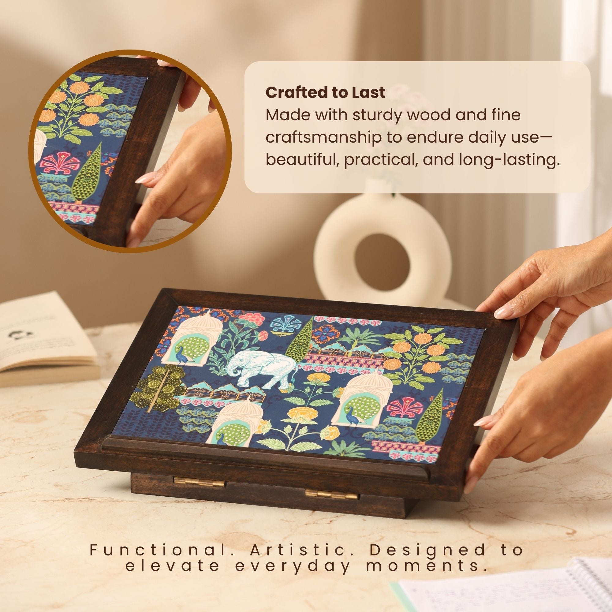 Exotic Forest Wooden Laptop Stand