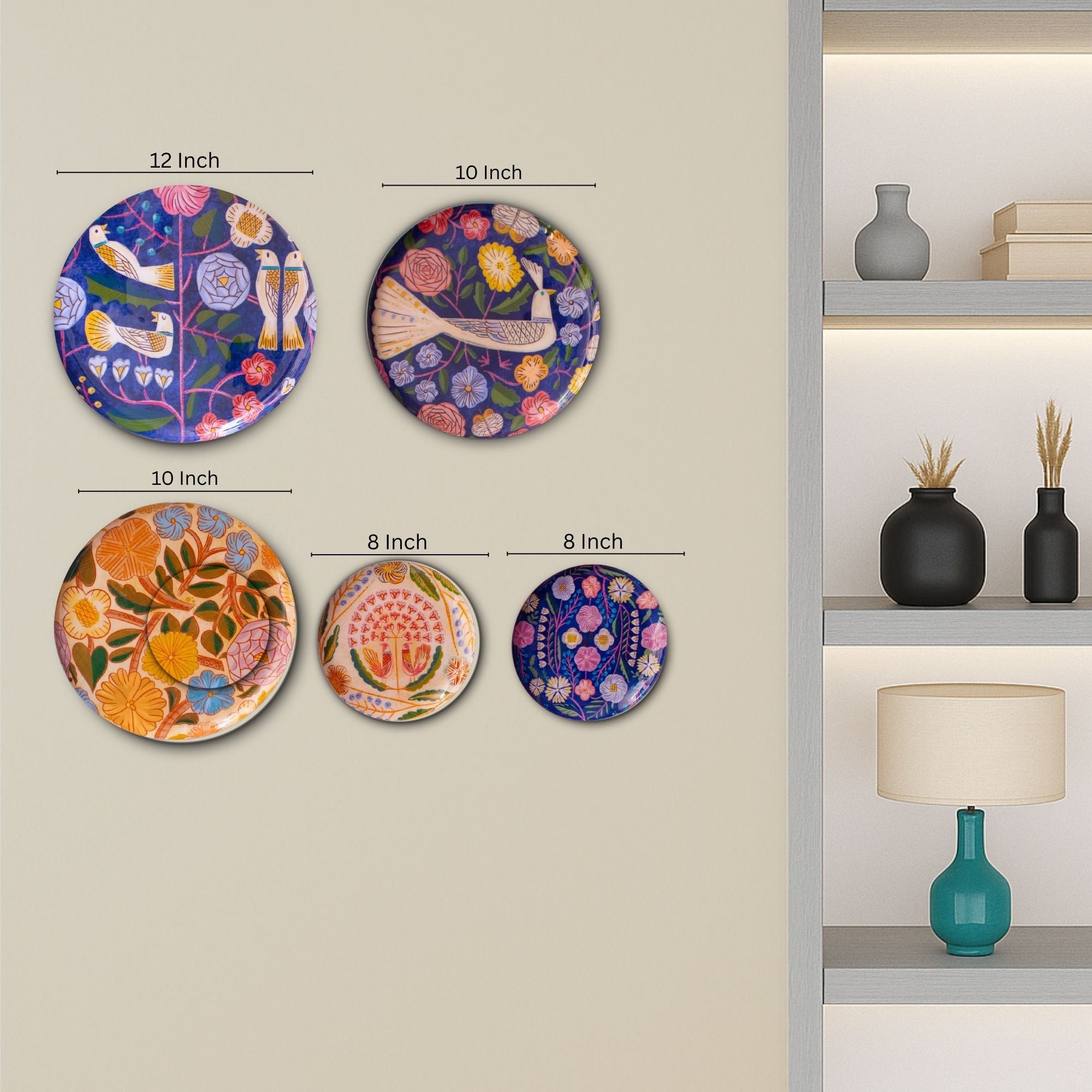 Kashmiri Wall Plates- Set of 5