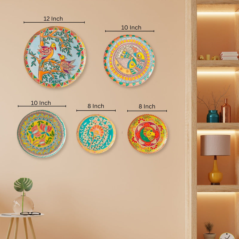 Madhubani Wall Plates- Set of 5