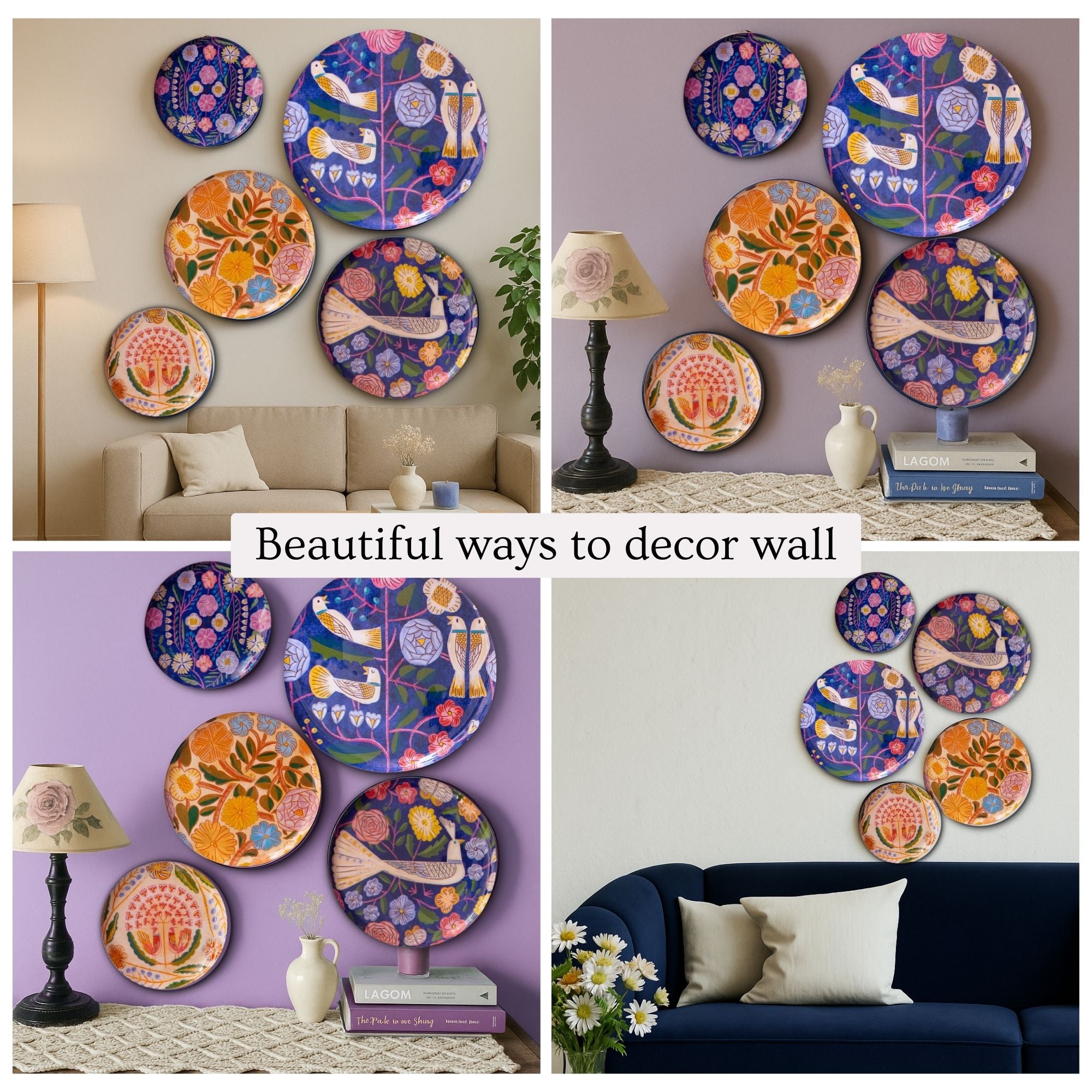 Kashmiri Wall Plates- Set of 5