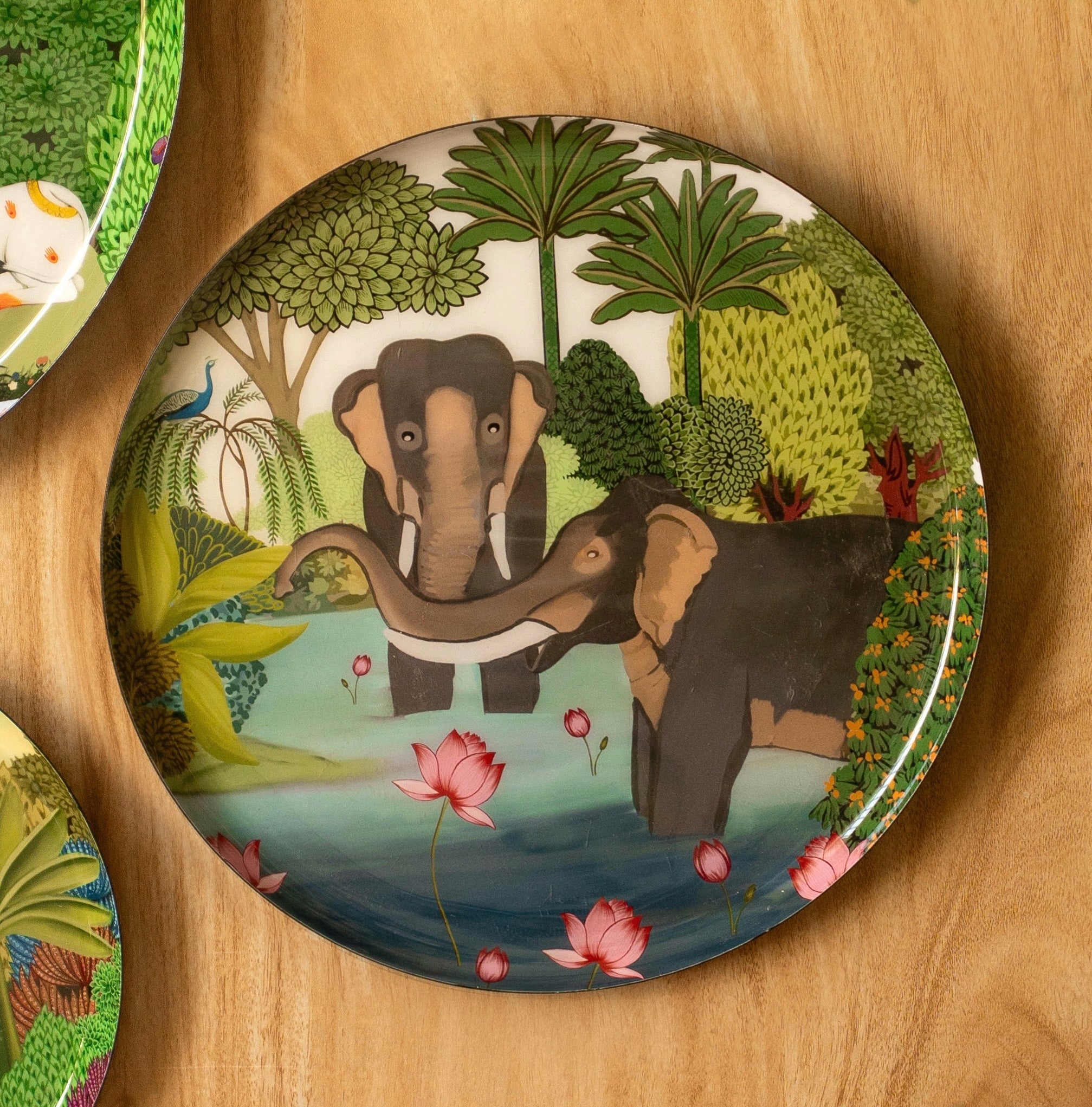 Dwarka Pichwai Wall Plates- Set of 3