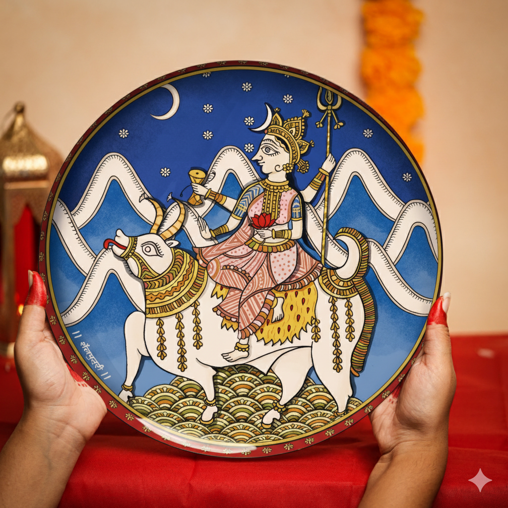 Navdurga Navratri Mata ni Pachhedi Wall Plates - Set of 9