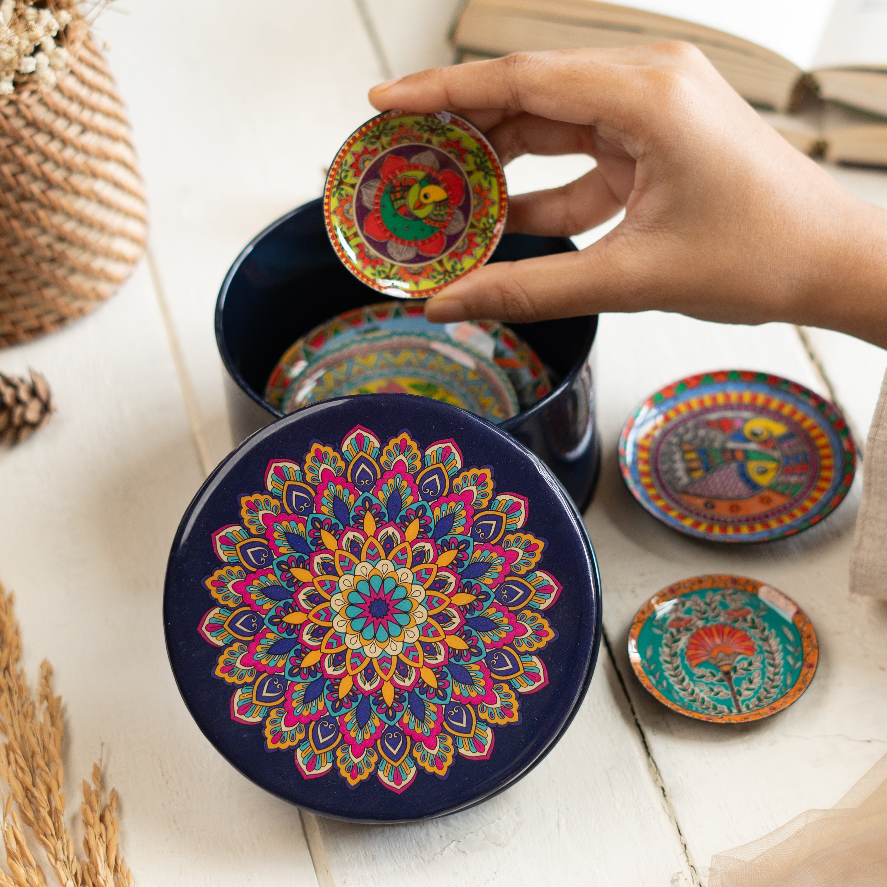 Madhubani Fridge Magnets- set of 5