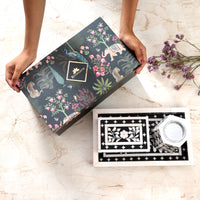 Artistic Bakhoor Set with Incense Holder, Storage and Multipurpose tray - Black