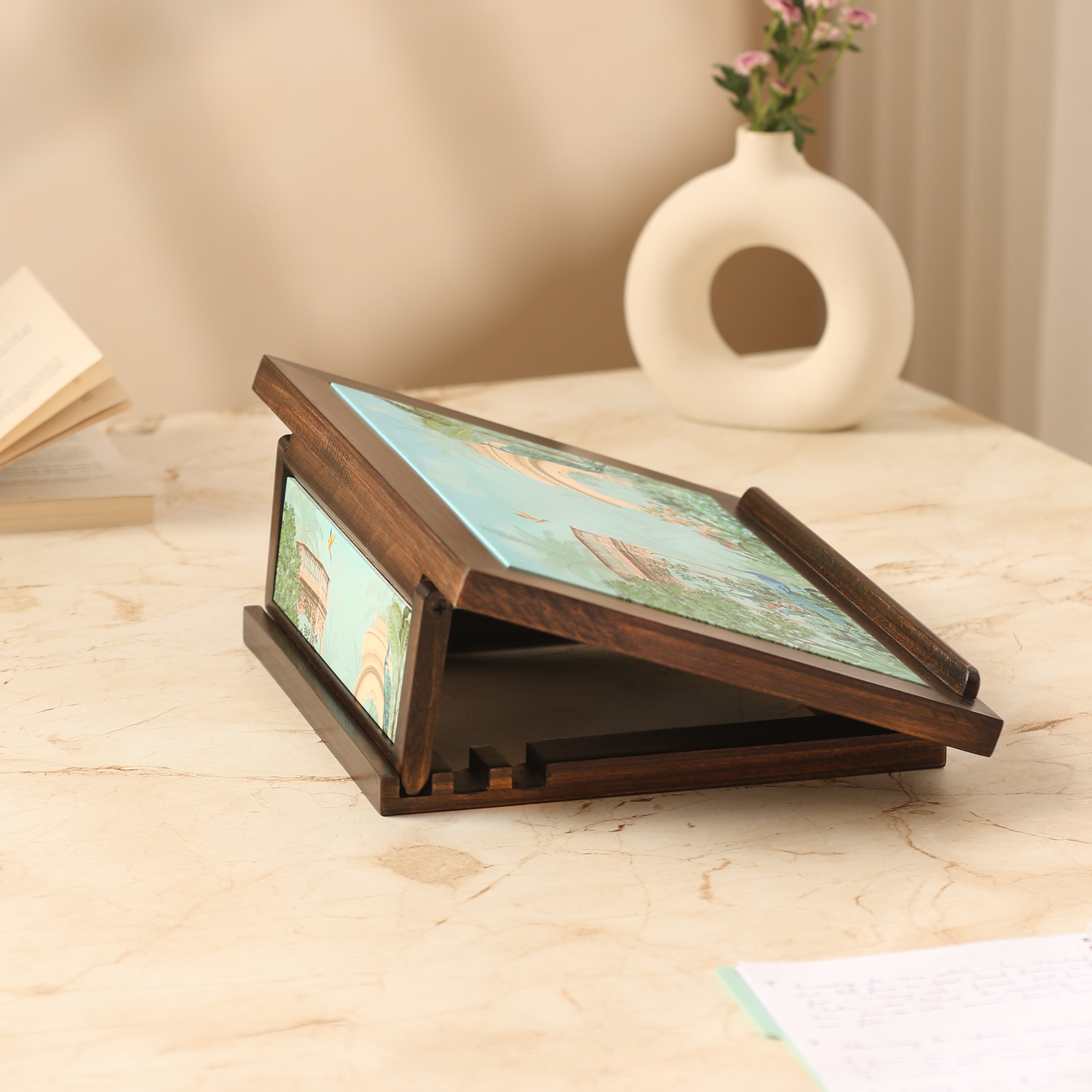 Royal Palace Wooden Laptop Stand with Mobile Tray