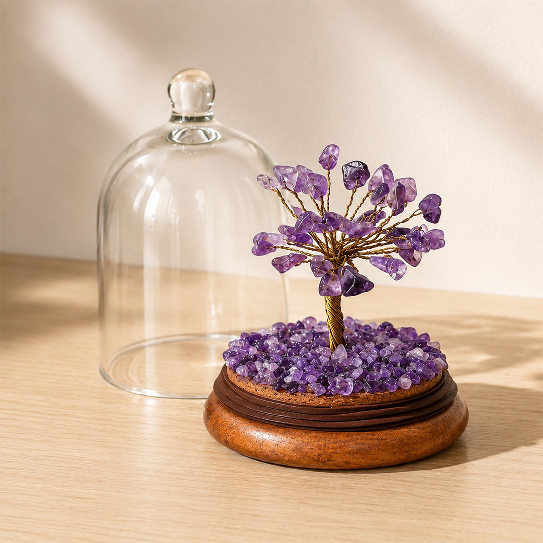 Dome Crystal Wish Tree- Amethyst comes in a Gift Box