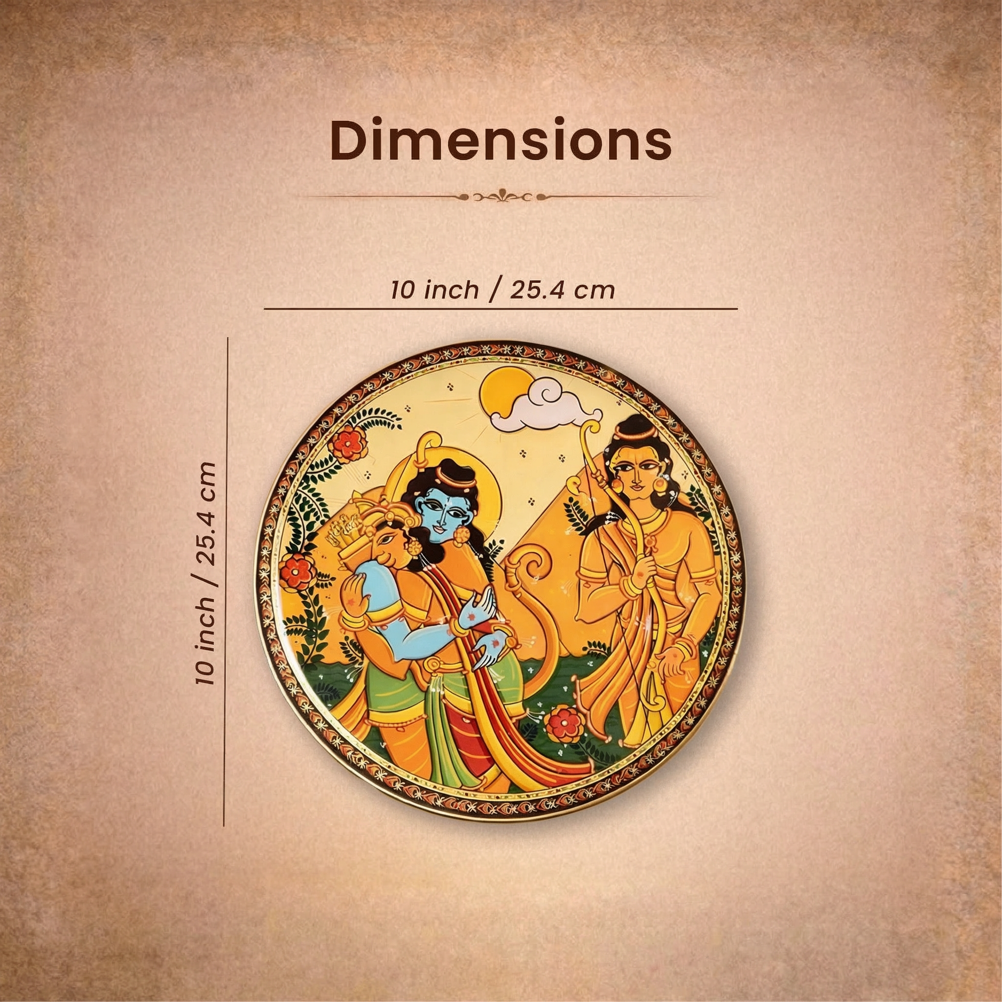 Ramayan Bengal Pattachitra Wall Plates -Set of 9