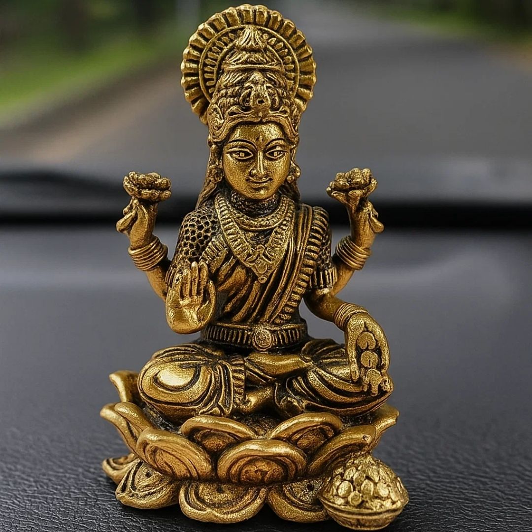 Brass Padma Lakshmi Idol on Lotus Base