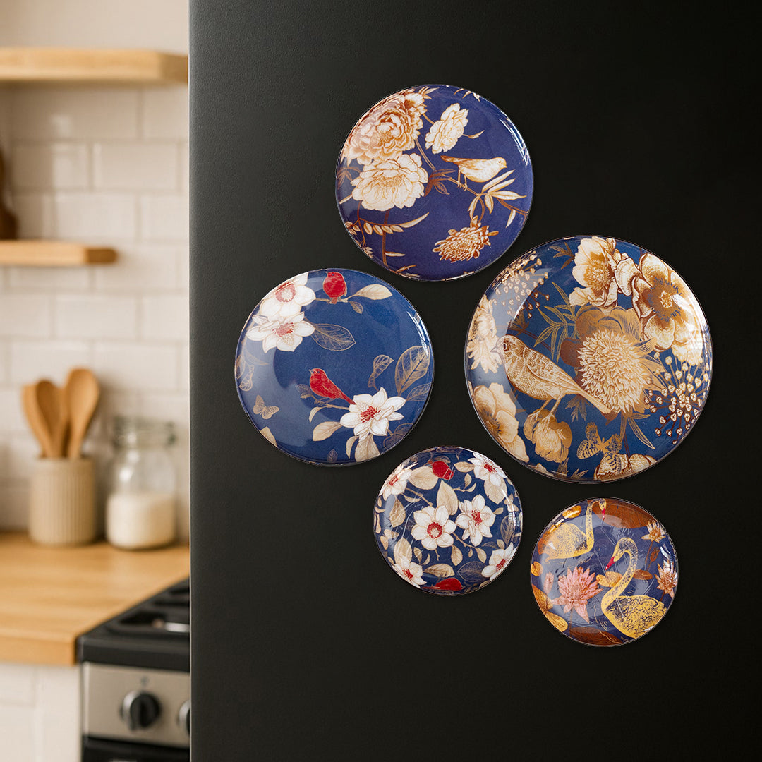 Oriental Blooms Fridge Magnets- Set of 5