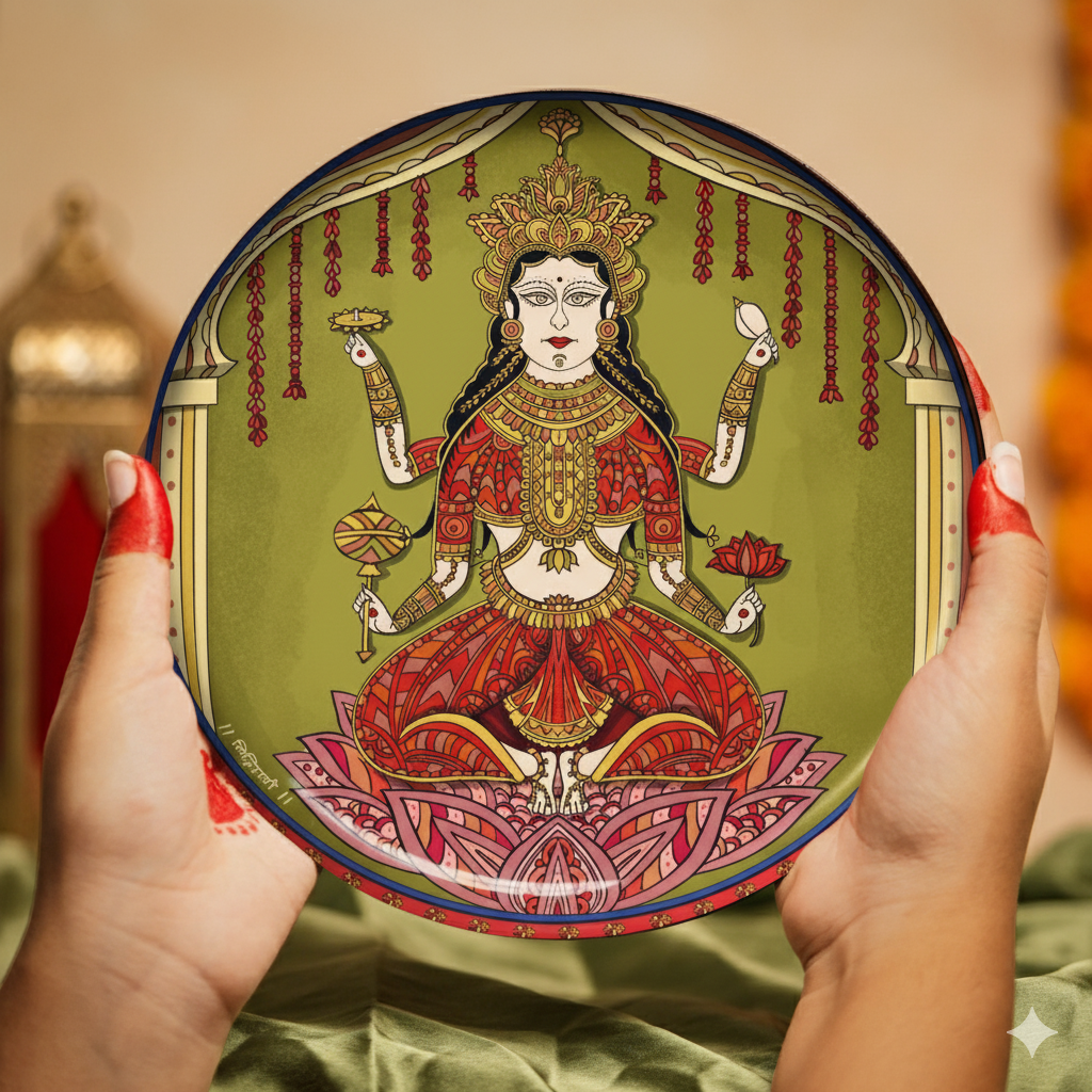 Navdurga Navratri Mata ni Pachhedi Wall Plates - Set of 9