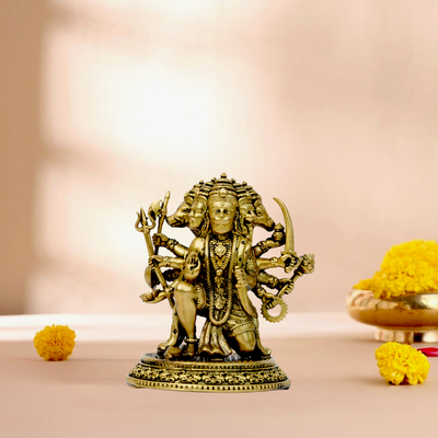 Brass Panchmukhi Hanuman Idol – Lord Hanuman- for Car Dashboard
