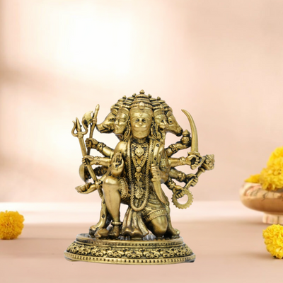 Brass Panchmukhi Hanuman Idol – Lord Hanuman- for Car Dashboard